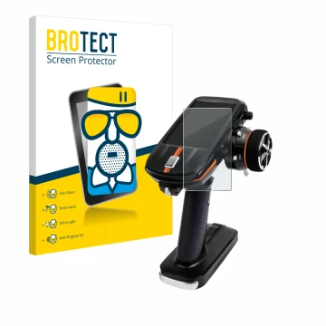 Vorderseite einer Produktverpackung mit dem Markenlogo BROTECT. Daneben ist das Gerät RadioLink RC8X mit dem zugehörigen Displ
