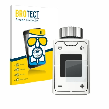 Vorderseite einer Produktverpackung mit dem Markenlogo BROTECT. Daneben ist das Gerät AVM FRITZ!DECT 302 mit dem zugehörigen D