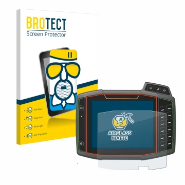Vorderseite einer Produktverpackung mit dem Markenlogo BROTECT. Daneben ist das Gerät Amazone AmaTron 4 mit dem zugehörigen Di
