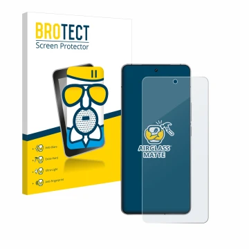 Vorderseite einer Produktverpackung mit dem Markenlogo BROTECT. Daneben ist das Gerät Vivo iQOO 12 mit dem zugehörigen Display