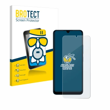 Vorderseite einer Produktverpackung mit dem Markenlogo BROTECT. Daneben ist das Gerät Xiaomi Redmi 13C 5G mit dem zugehörigen 