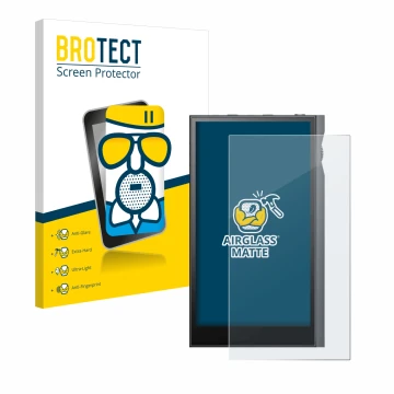 Vorderseite einer Produktverpackung mit dem Markenlogo BROTECT. Daneben ist das Gerät Astell&Kern Kann Ultra mit dem zugehörig