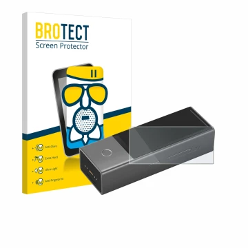 Vorderseite einer Produktverpackung mit dem Markenlogo BROTECT. Daneben ist das Gerät Timekettle X1 mit dem zugehörigen Displa