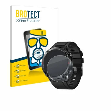 Vorderseite einer Produktverpackung mit dem Markenlogo BROTECT. Daneben ist das Gerät LIGE Smartwatch 1.6