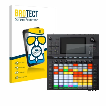 Vorderseite einer Produktverpackung mit dem Markenlogo BROTECT. Daneben ist das Gerät Akai Force mit dem zugehörigen Displaysc
