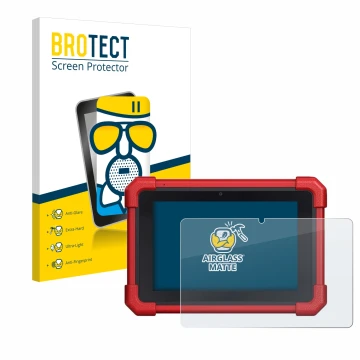 Vorderseite einer Produktverpackung mit dem Markenlogo BROTECT. Daneben ist das Gerät Launch MOT IV (4) mit dem zugehörigen Di