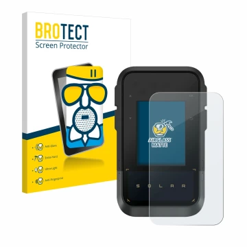 Vorderseite einer Produktverpackung mit dem Markenlogo BROTECT. Daneben ist das Gerät Garmin eTrex Solar mit dem zugehörigen D