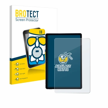 Vorderseite einer Produktverpackung mit dem Markenlogo BROTECT. Daneben ist das Gerät AGM Pad P2 mit dem zugehörigen Displaysc