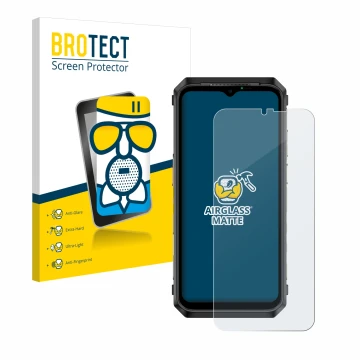 Vorderseite einer Produktverpackung mit dem Markenlogo BROTECT. Daneben ist das Gerät Ulefone Power Armor 18 mit dem zugehörig