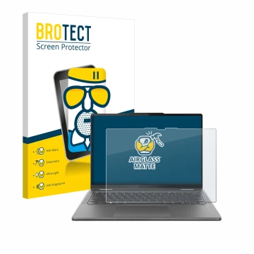 Vorderseite einer Produktverpackung mit dem Markenlogo BROTECT. Daneben ist das Gerät Lenovo Yoga 7 2-in-1 Gen 9 14