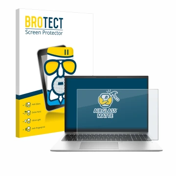 Vorderseite einer Produktverpackung mit dem Markenlogo BROTECT. Daneben ist das Gerät HP EliteBook 865 G10 mit dem zugehörigen