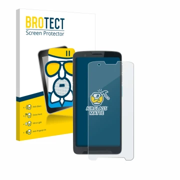 Vorderseite einer Produktverpackung mit dem Markenlogo BROTECT. Daneben ist das Gerät Unitech EA660 mit dem zugehörigen Displa