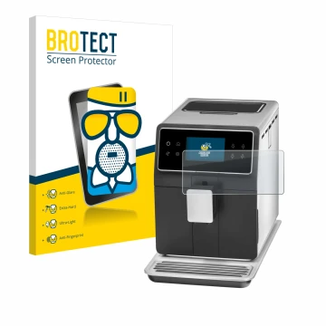 Vorderseite einer Produktverpackung mit dem Markenlogo BROTECT. Daneben ist das Gerät WMF Perfection 840L mit dem zugehörigen 