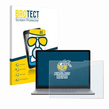 Vorderseite einer Produktverpackung mit dem Markenlogo BROTECT. Daneben ist das Gerät Microsoft Surface Laptop 6 15