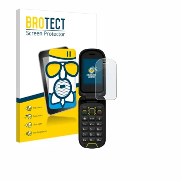 Vorderseite einer Produktverpackung mit dem Markenlogo BROTECT. Daneben ist das Gerät Hammer Bow LTE mit dem zugehörigen Displ