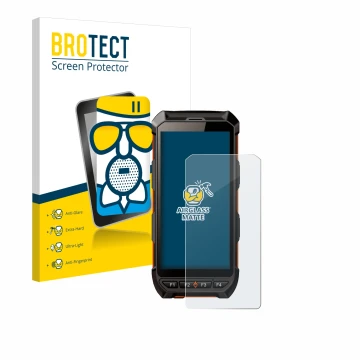 Vorderseite einer Produktverpackung mit dem Markenlogo BROTECT. Daneben ist das Gerät iDTronic C9 RED mit dem zugehörigen Disp