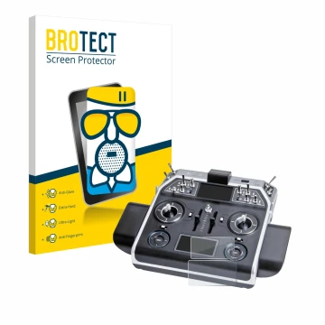 Vorderseite einer Produktverpackung mit dem Markenlogo BROTECT. Daneben ist das Gerät Graupner MC-28 mit dem zugehörigen Displ