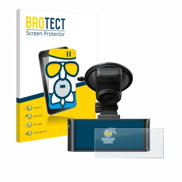 Vorderseite einer Produktverpackung mit dem Markenlogo BROTECT. Daneben ist das Gerät Redtiger F7NS 4K mit dem zugehörigen Dis