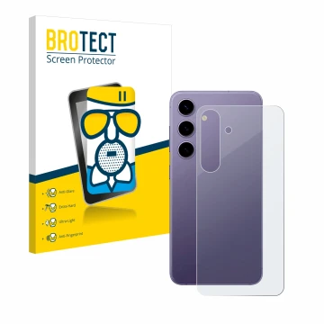 Vorderseite einer Produktverpackung mit dem Markenlogo BROTECT. Daneben ist das Gerät Samsung Galaxy S24 Enterprise Edition (R