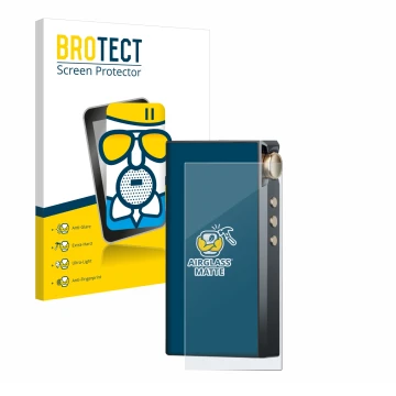 Vorderseite einer Produktverpackung mit dem Markenlogo BROTECT. Daneben ist das Gerät Cayin N3-Ultra mit dem zugehörigen Displ