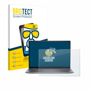 Vorderseite einer Produktverpackung mit dem Markenlogo BROTECT. Daneben ist das Gerät Dell Latitude 9450 2-in-1 mit dem zugehö