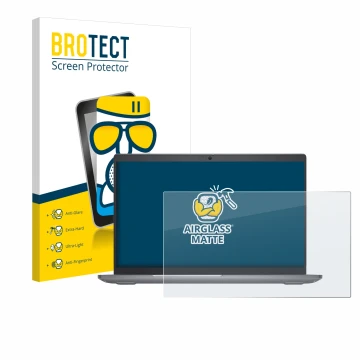 Vorderseite einer Produktverpackung mit dem Markenlogo BROTECT. Daneben ist das Gerät Dell Latitude 5550 Laptop mit dem zugehö