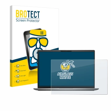 Vorderseite einer Produktverpackung mit dem Markenlogo BROTECT. Daneben ist das Gerät Dell Latitude 7650 Laptop mit dem zugehö