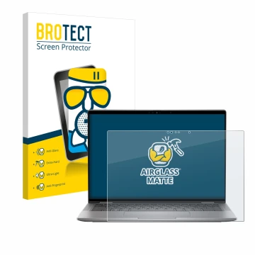 Vorderseite einer Produktverpackung mit dem Markenlogo BROTECT. Daneben ist das Gerät Dell Latitude 7450 2-in-1 mit dem zugehö