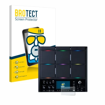 Vorderseite einer Produktverpackung mit dem Markenlogo BROTECT. Daneben ist das Gerät Roland SPD-SX PRO mit dem zugehörigen Di