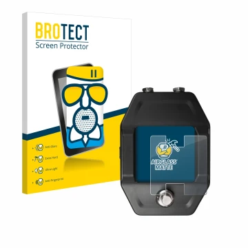 Vorderseite einer Produktverpackung mit dem Markenlogo BROTECT. Daneben ist das Gerät Shure GLXD16+ mit dem zugehörigen Displa