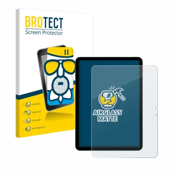 Vorderseite einer Produktverpackung mit dem Markenlogo BROTECT. Daneben ist das Gerät Apple iPad Air 11