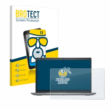Vorderseite einer Produktverpackung mit dem Markenlogo BROTECT. Daneben ist das Gerät Dell Precision 3590 Workstation mit dem 