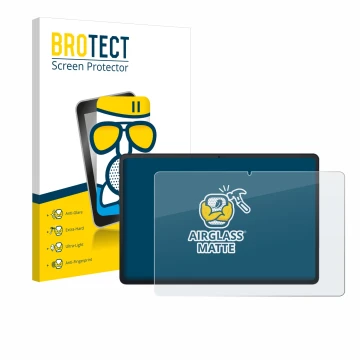 Vorderseite einer Produktverpackung mit dem Markenlogo BROTECT. Daneben ist das Gerät Blackview Tab 90 WiFi mit dem zugehörige