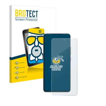 Vorderseite einer Produktverpackung mit dem Markenlogo BROTECT. Daneben ist das Gerät Xiaomi Poco F6 Pro mit dem zugehörigen D