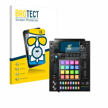 Vorderseite einer Produktverpackung mit dem Markenlogo BROTECT. Daneben ist das Gerät Pioneer DJS -1000 mit dem zugehörigen Di