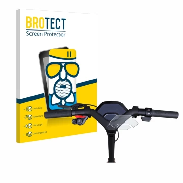 Vorderseite einer Produktverpackung mit dem Markenlogo BROTECT. Daneben ist das Gerät Segway Ninebot P65D mit dem zugehörigen 