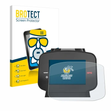 Vorderseite einer Produktverpackung mit dem Markenlogo BROTECT. Daneben ist das Gerät PowaKaddy FX7 GPS 3.5