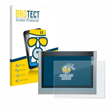 Vorderseite einer Produktverpackung mit dem Markenlogo BROTECT. Daneben ist das Gerät Siemens KTP700 Basic 2nd Generation Sima