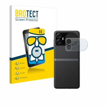 Vorderseite einer Produktverpackung mit dem Markenlogo BROTECT. Daneben ist das Gerät Blackview Hero 10 (Äußeres Display) mit 