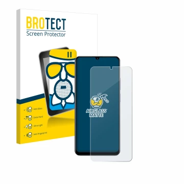 Vorderseite einer Produktverpackung mit dem Markenlogo BROTECT. Daneben ist das Gerät realme C61 mit dem zugehörigen Displaysc