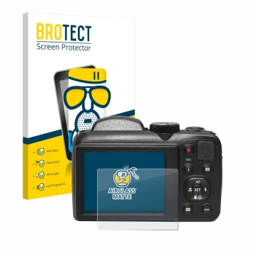 Vorderseite einer Produktverpackung mit dem Markenlogo BROTECT. Daneben ist das Gerät Kodak Pixpro AZ255 mit dem zugehörigen D