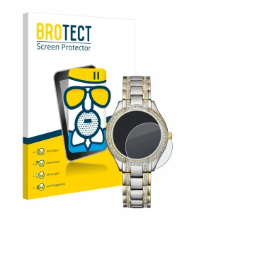 Vorderseite einer Produktverpackung mit dem Markenlogo BROTECT. Daneben ist das Gerät Citizen Eco Drive FE1234-50L mit dem zug