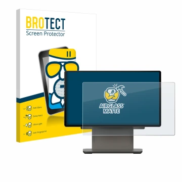 Vorderseite einer Produktverpackung mit dem Markenlogo BROTECT. Daneben ist das Gerät Sunmi D3 PRO mit dem zugehörigen Display