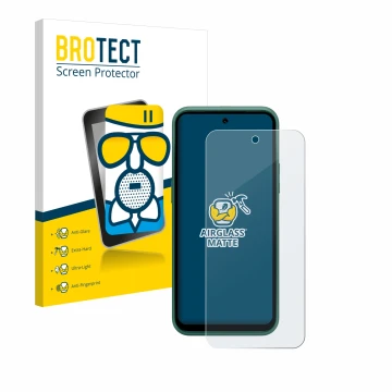 Vorderseite einer Produktverpackung mit dem Markenlogo BROTECT. Daneben ist das Gerät Nokia XR21 Limited Edition mit dem zugeh