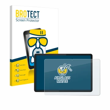 Vorderseite einer Produktverpackung mit dem Markenlogo BROTECT. Daneben ist das Gerät Lenovo Tab K11 mit dem zugehörigen Displ