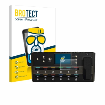 Vorderseite einer Produktverpackung mit dem Markenlogo BROTECT. Daneben ist das Gerät Headrush Prime mit dem zugehörigen Displ