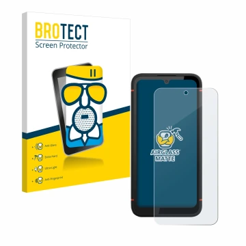 Vorderseite einer Produktverpackung mit dem Markenlogo BROTECT. Daneben ist das Gerät Gigaset GX4 Pro mit dem zugehörigen Disp