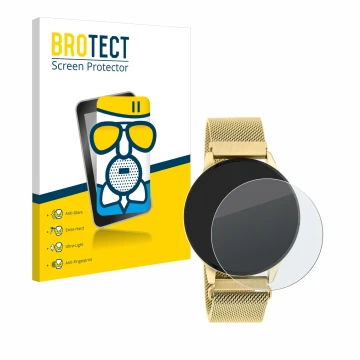 Vorderseite einer Produktverpackung mit dem Markenlogo BROTECT. Daneben ist das Gerät Oozoo Q00121 mit dem zugehörigen Display