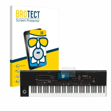 Vorderseite einer Produktverpackung mit dem Markenlogo BROTECT. Daneben ist das Gerät KORG Pa4x mit dem zugehörigen Displaysch