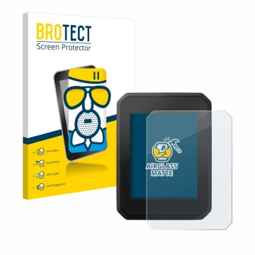Vorderseite einer Produktverpackung mit dem Markenlogo BROTECT. Daneben ist das Gerät FIT Display Compact 2.0 mit dem zugehöri